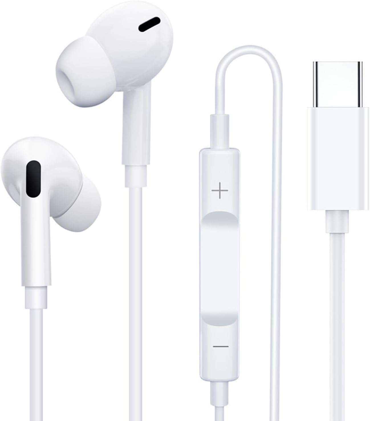 USB C Wired Headphones with Microphone | In-Ear Earbuds