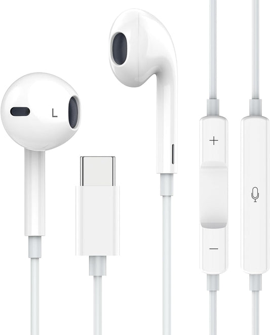 USB-C Wired Earphones with Microphone & Volume Control